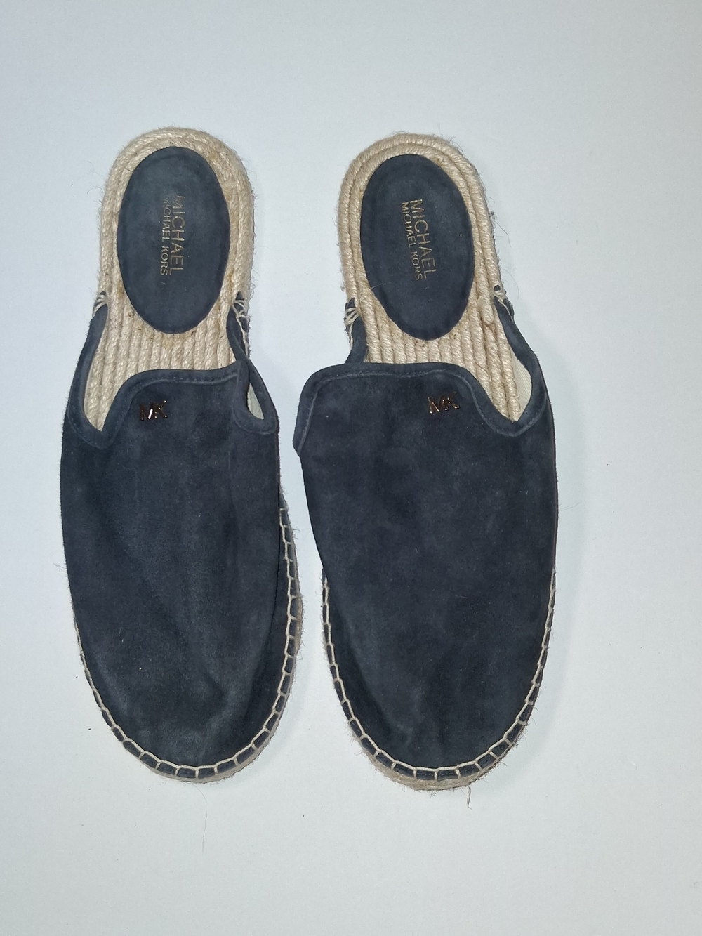 Michael Kors Navy Suede, Leather Upper Slip-On Mules Women's Size 9.5 M